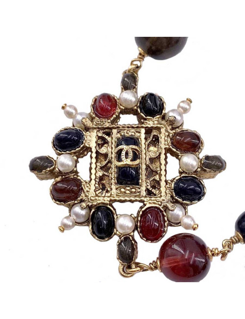 Sautoir CHANEL perles multicolore
