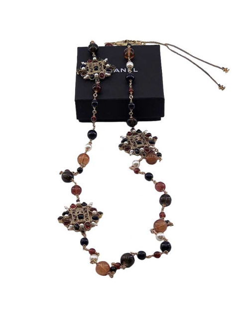 Sautoir CHANEL perles multicolore