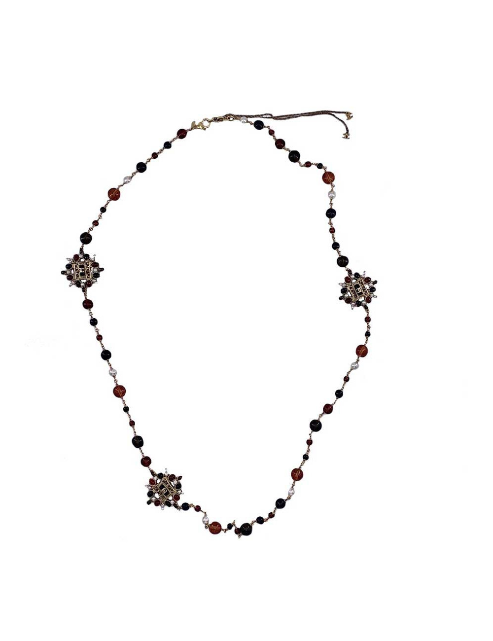 CHANEL long necklace with multicolored beads