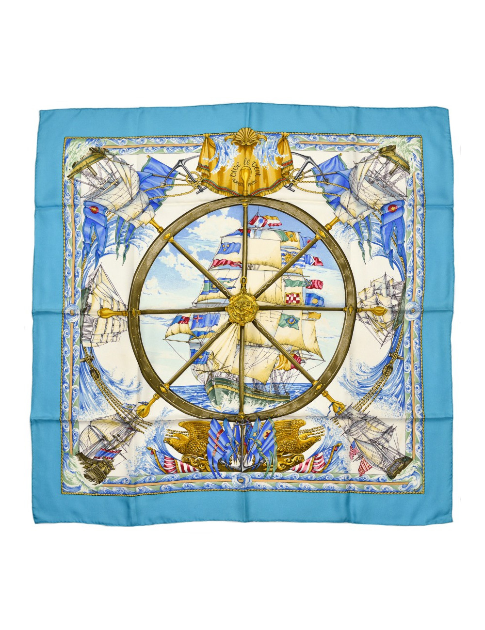 Carré HERMES Vive le vent en soie