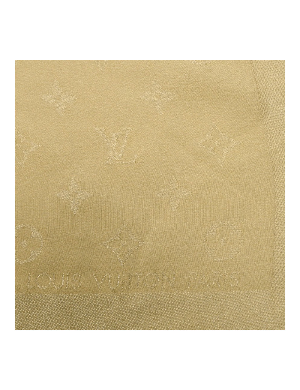 Carré LOUIS VUITTON en soie beige