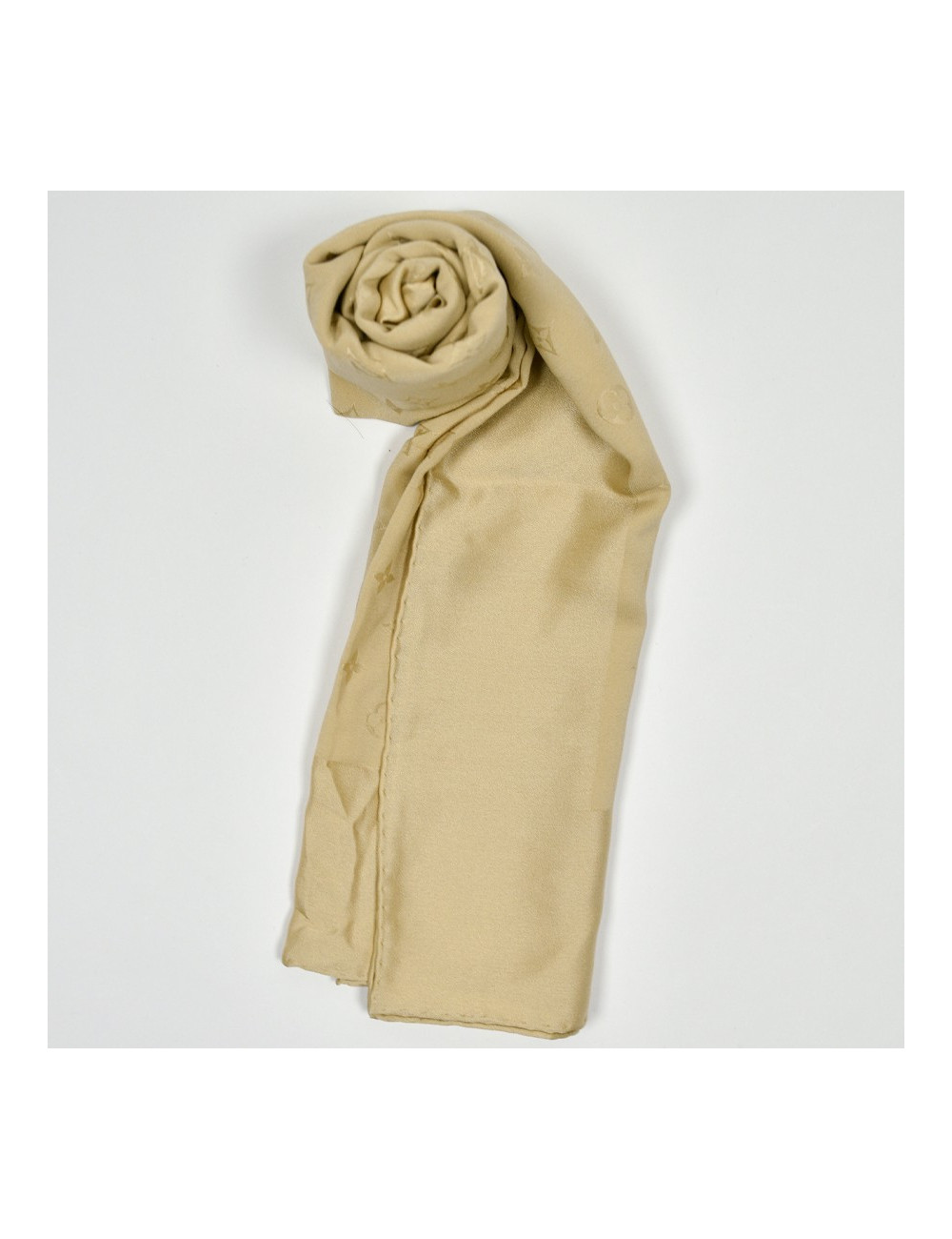 Carré LOUIS VUITTON en soie beige