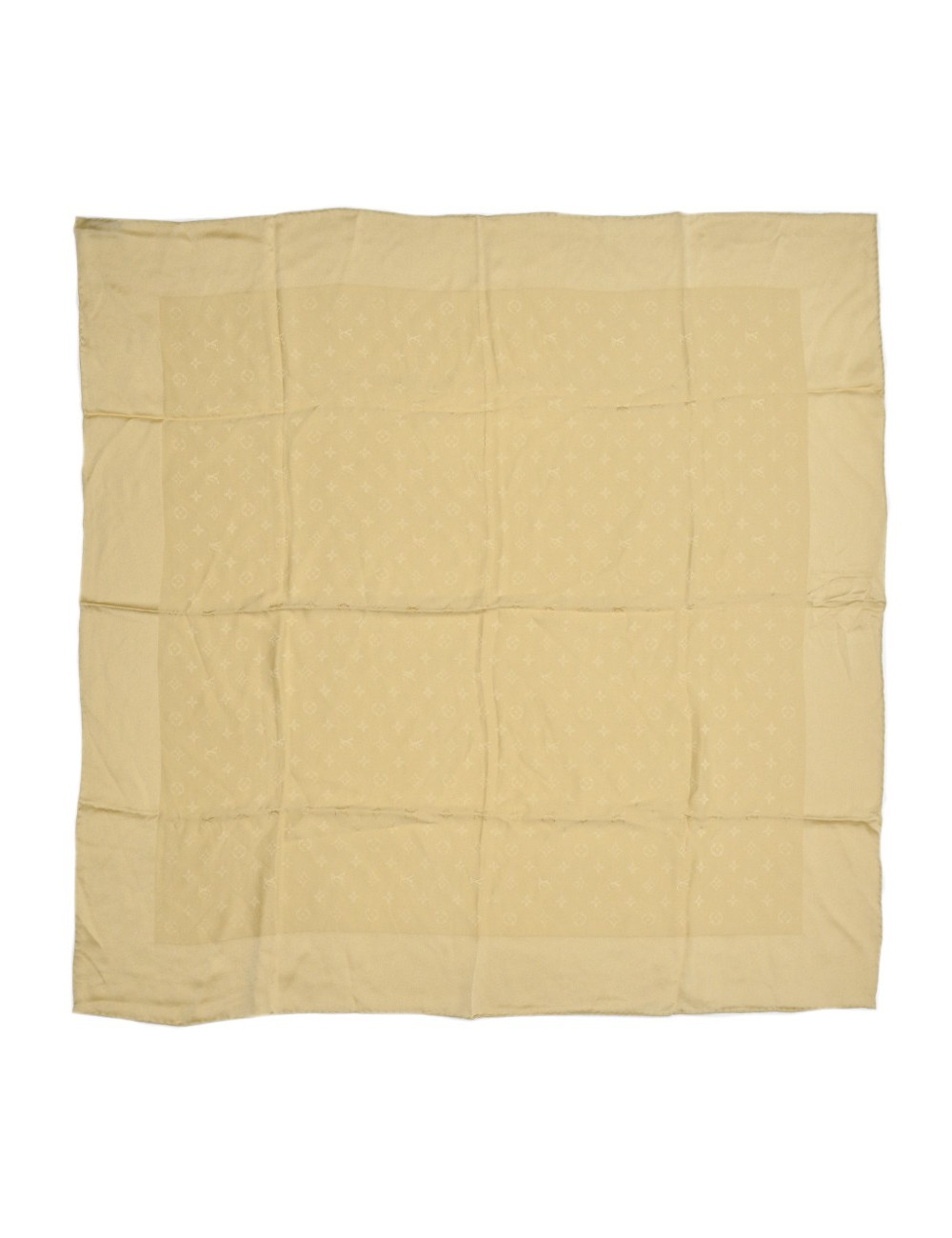 Carré LOUIS VUITTON en soie beige