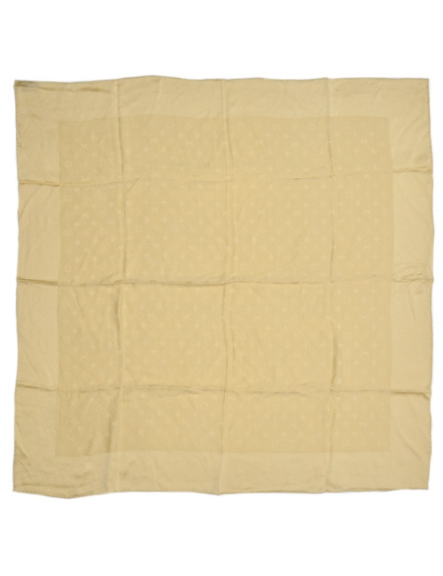 Carré LOUIS VUITTON en soie beige