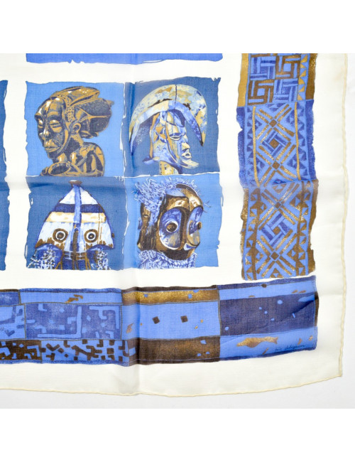 Carré HERMES soie bleue