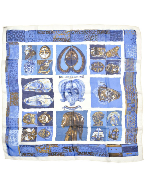Carré HERMES soie bleue