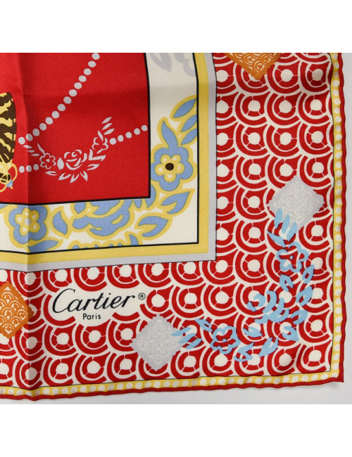 Petit carré Cartier rouge 