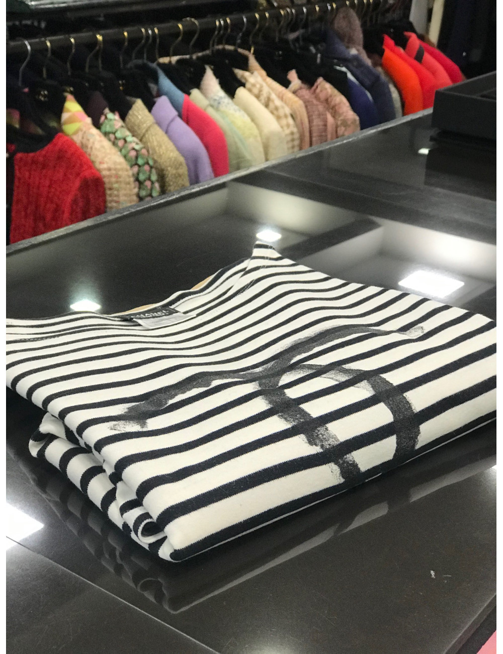 Marinière CHANEL bleu et blanc T.S