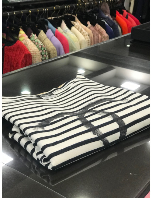 Marinière CHANEL bleu et blanc T.S