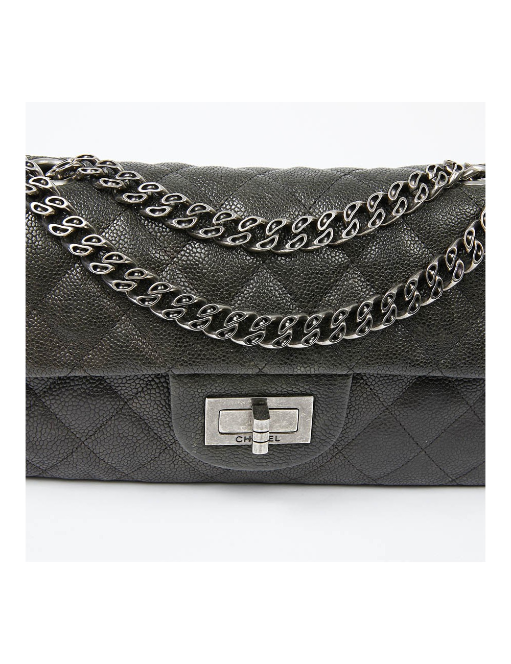 Sac baguette CHANEL cuir grainé