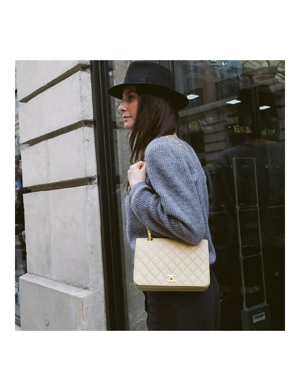 CHANEL Sac à main beige