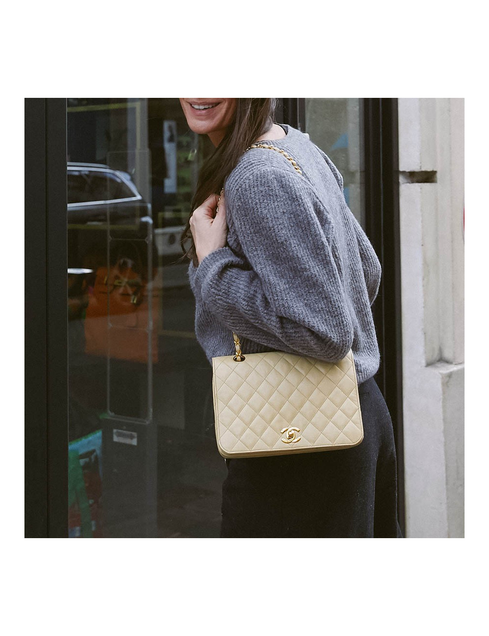 CHANEL Sac à main beige