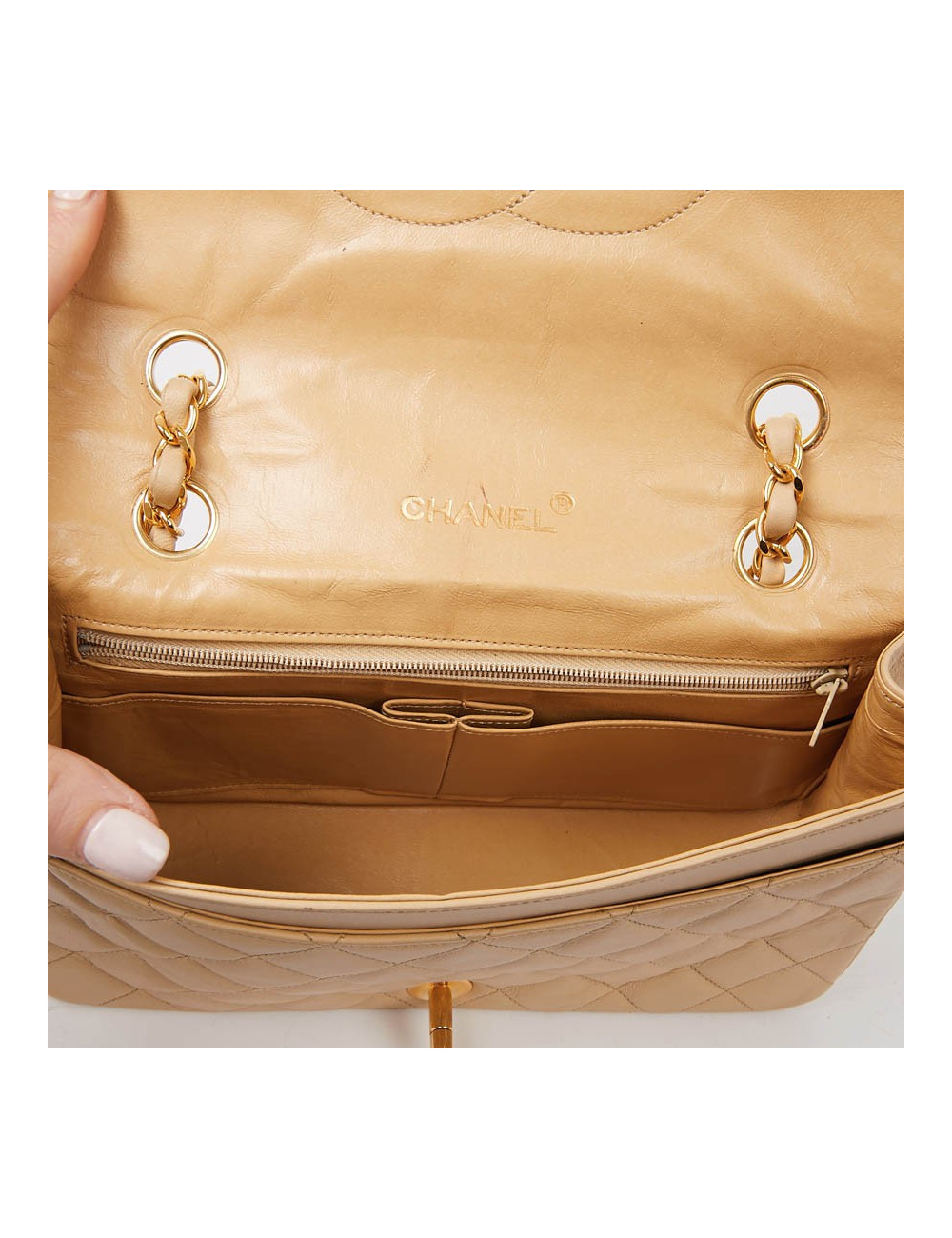 CHANEL Sac à main beige