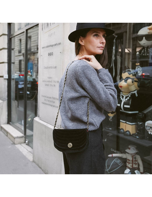 Sac du soir CHANEL velours noir