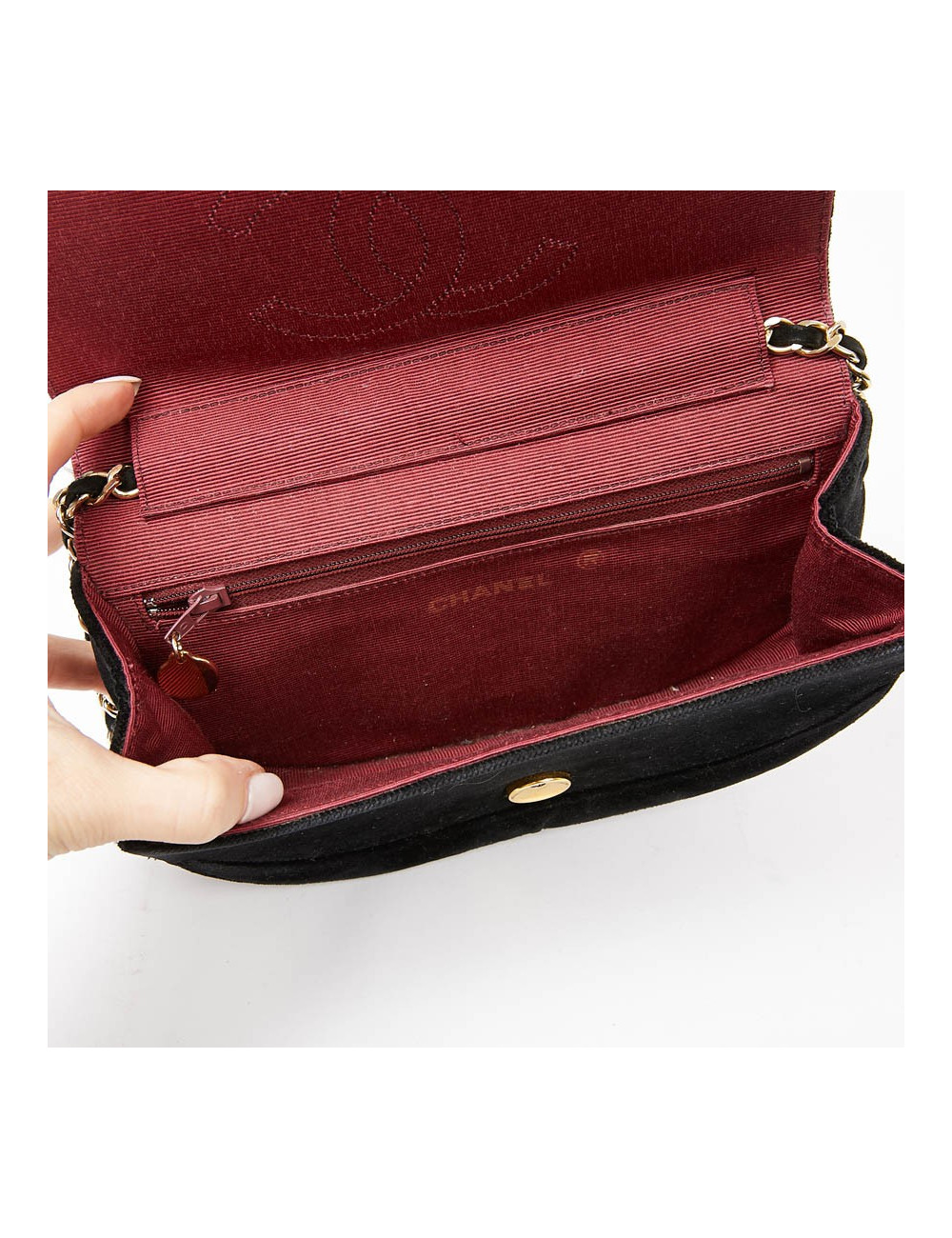 Sac du soir CHANEL velours noir Vintage