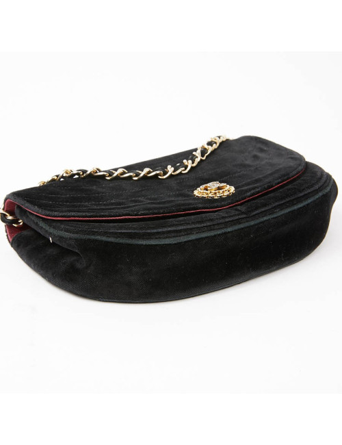 Sac du soir CHANEL velours noir Vintage