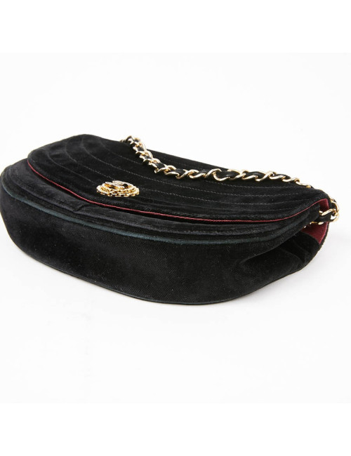 Sac du soir CHANEL velours noir Vintage