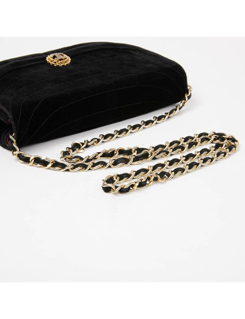 Sac du soir CHANEL velours noir Vintage