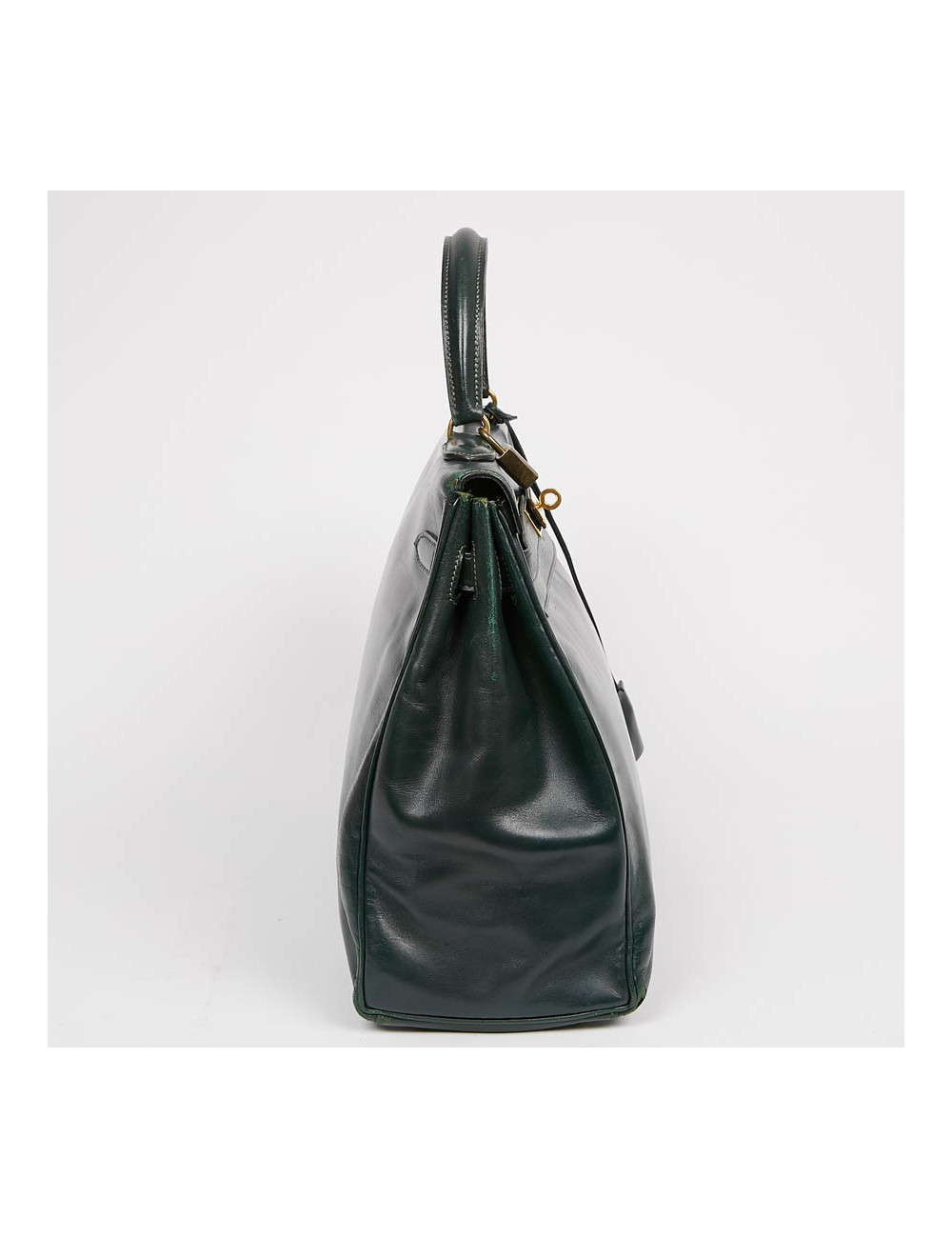 HERMES Kelly 35 cuir box vert