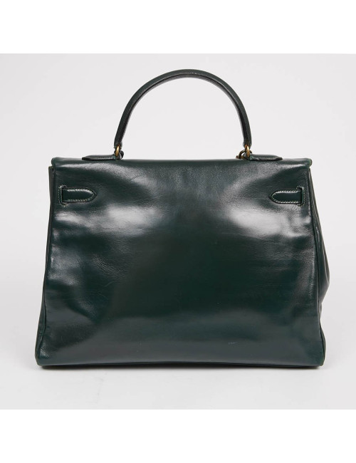 HERMES Kelly 35 cuir box vert