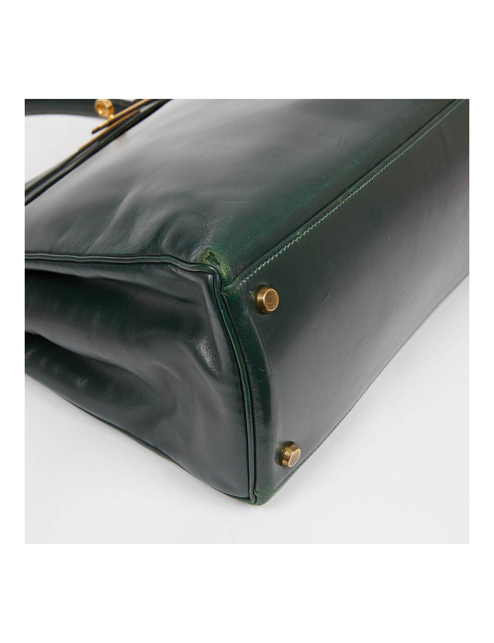 HERMES Kelly 35 cuir box vert