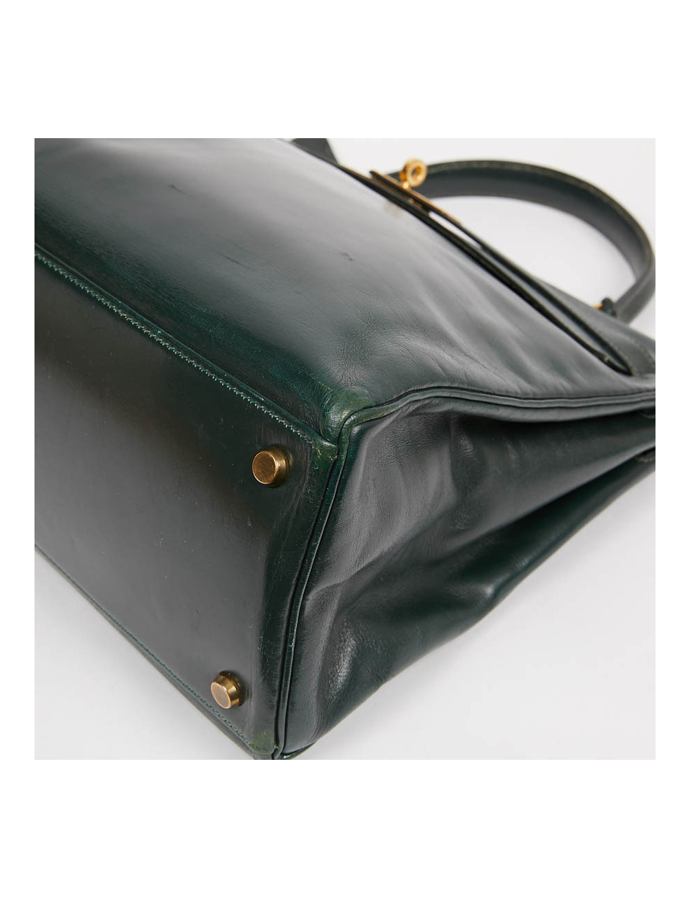 HERMES Kelly 35 cuir box vert