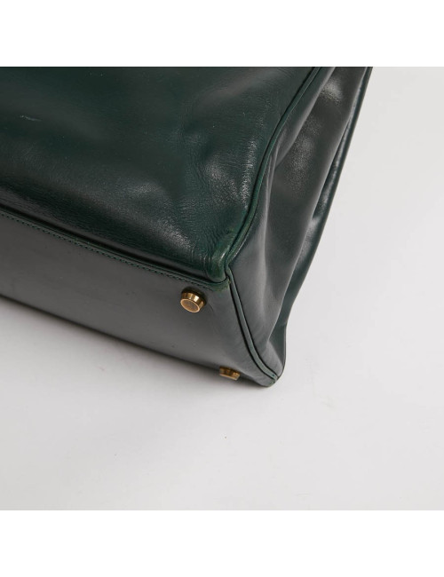 HERMES Kelly 35 cuir box vert
