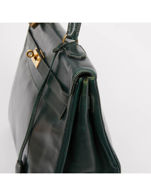 HERMES Kelly 35 cuir box vert