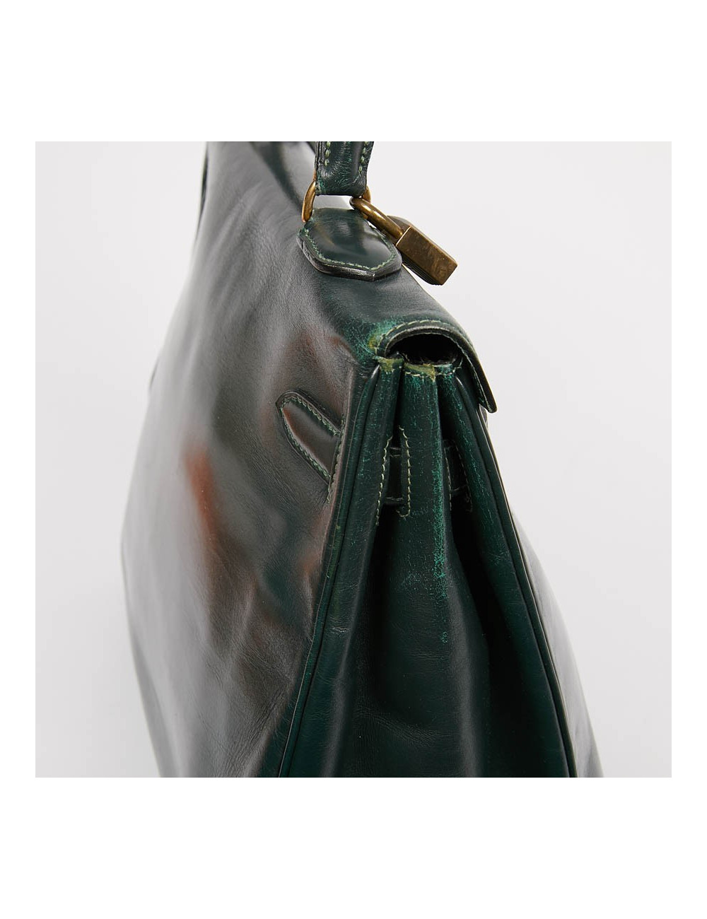 HERMES Kelly 35 cuir box vert