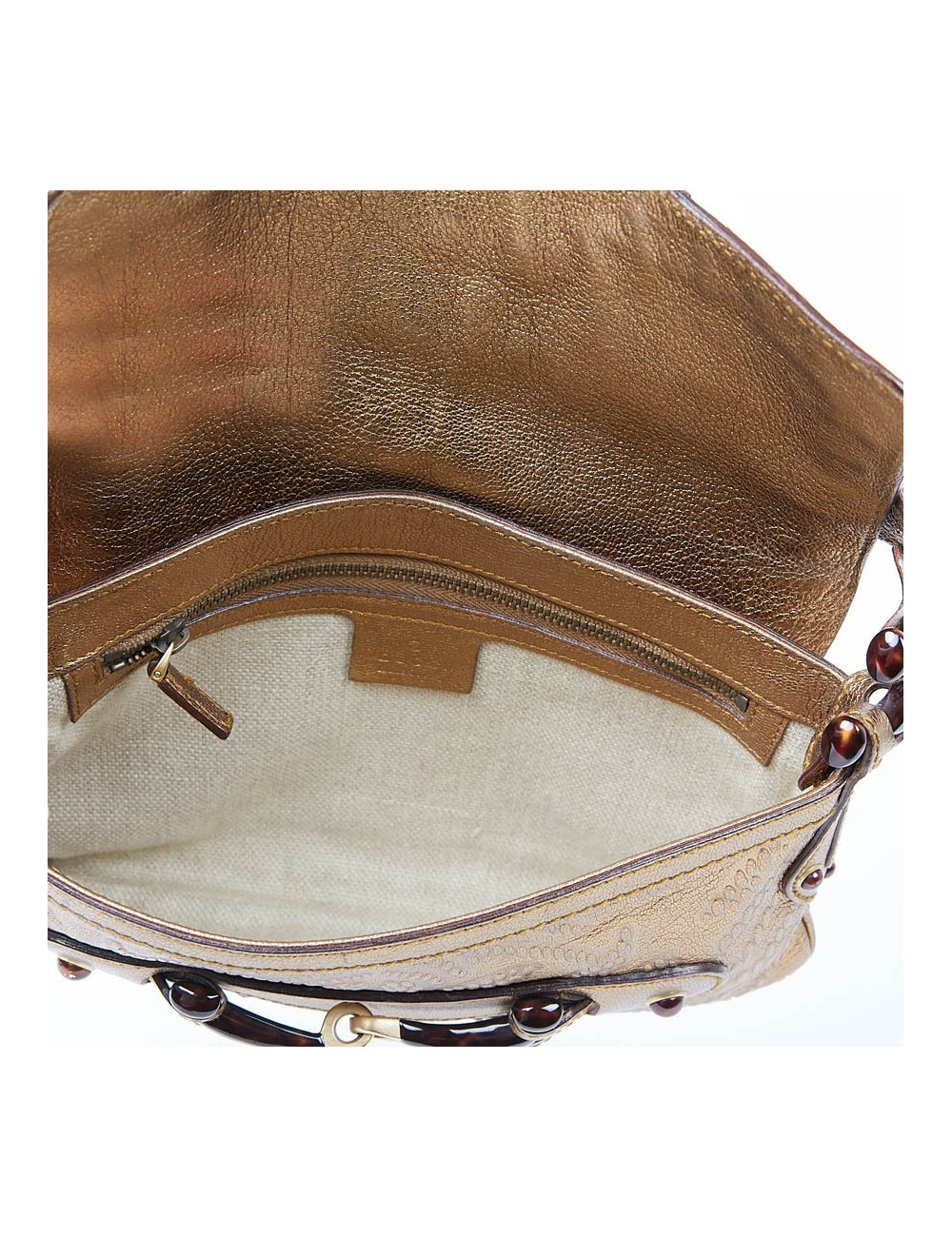 Sac à main GUCCI cuir embossé doré