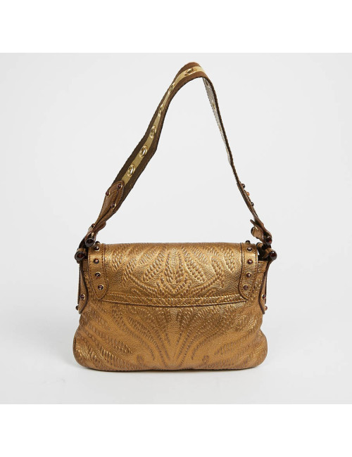 Sac à main GUCCI cuir embossé doré