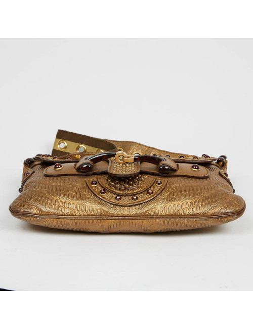 Sac à main GUCCI cuir embossé doré
