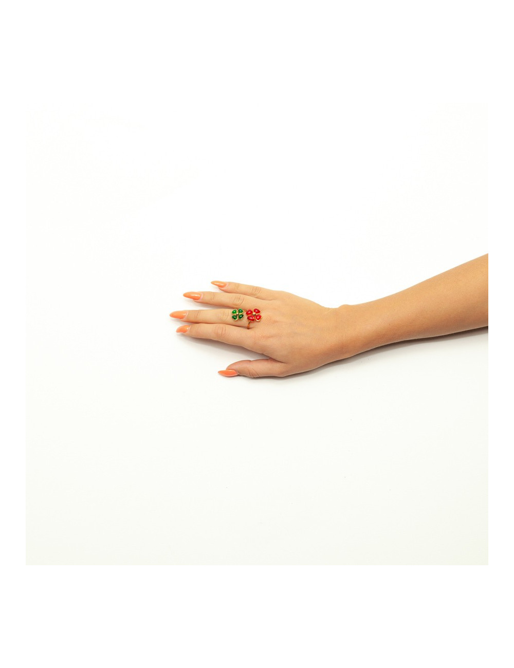 Bague fleurette MARGUERITE DE VALOIS rubis émeraude