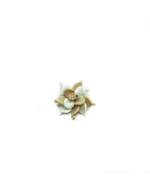 Broche fleur MARGUERITE DE VALOIS beige