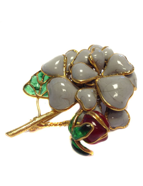 Broche Camelia sur tige MARGUERITE DE VALOIS