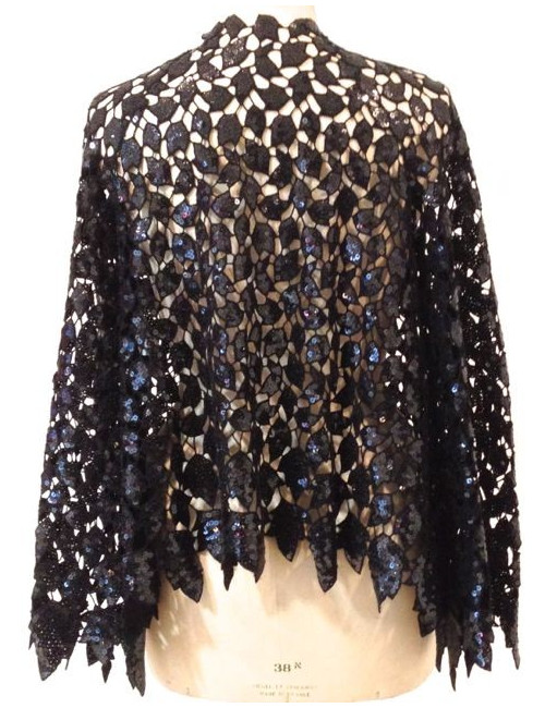Gilet CHANEL en dentelle à sequins T 36