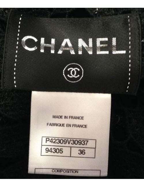 Gilet CHANEL en dentelle à sequins T 36