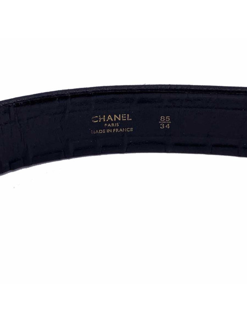Ceinture vintage logo CHANEL noir