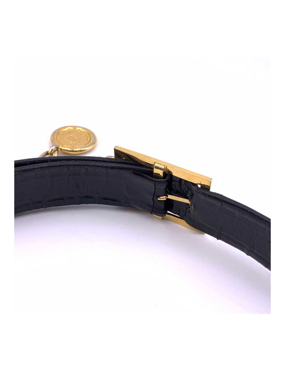 Ceinture vintage logo CHANEL noir