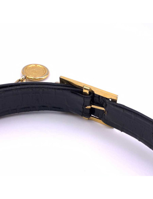 Ceinture vintage logo CHANEL noir