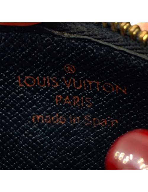 Porte clé LOUIS VUITTON cuir épi noir 