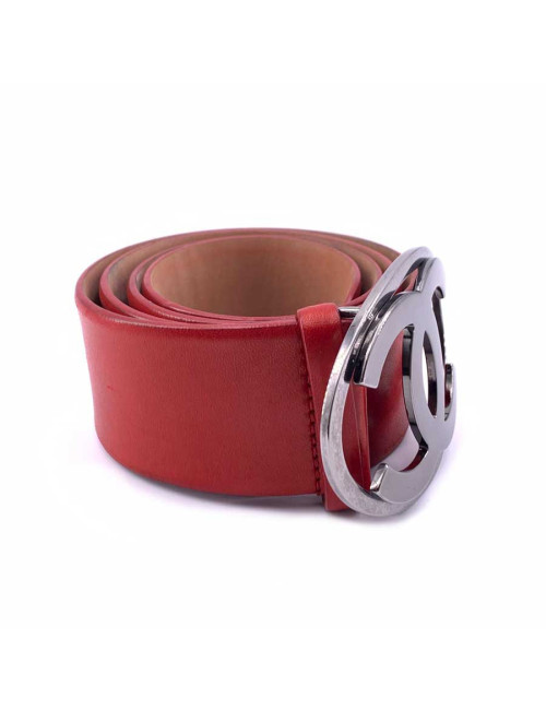 Ceinture cuir rouge CHANEL