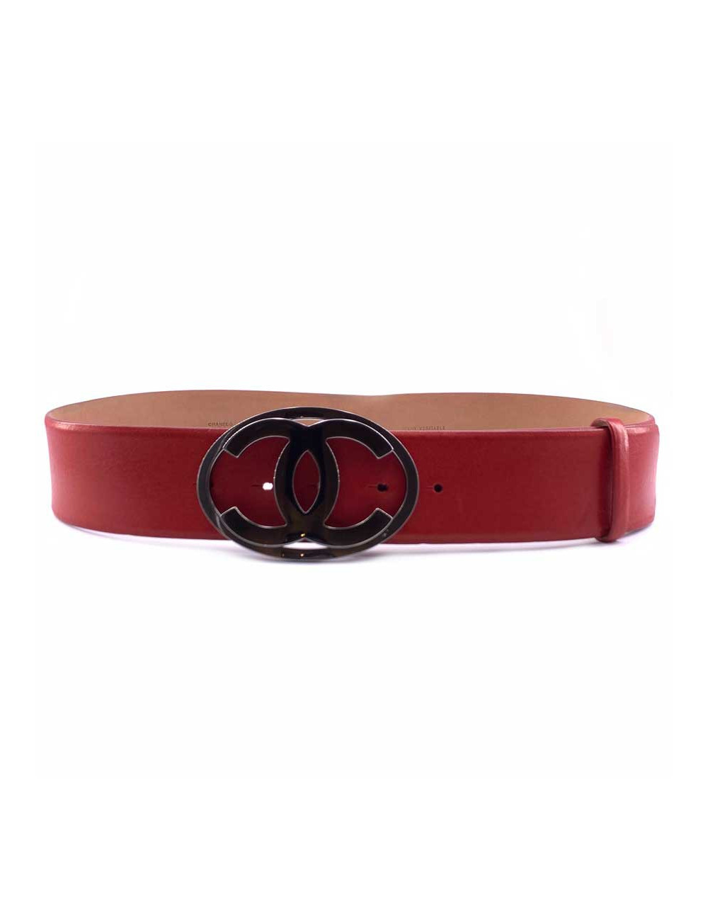 Ceinture cuir rouge CHANEL