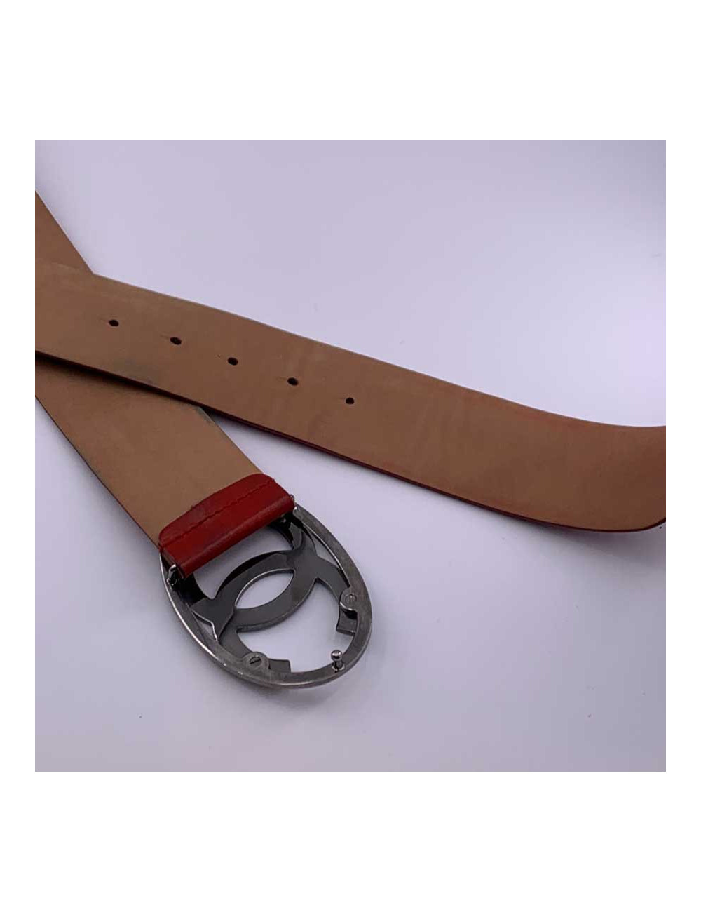 Ceinture cuir rouge CHANEL
