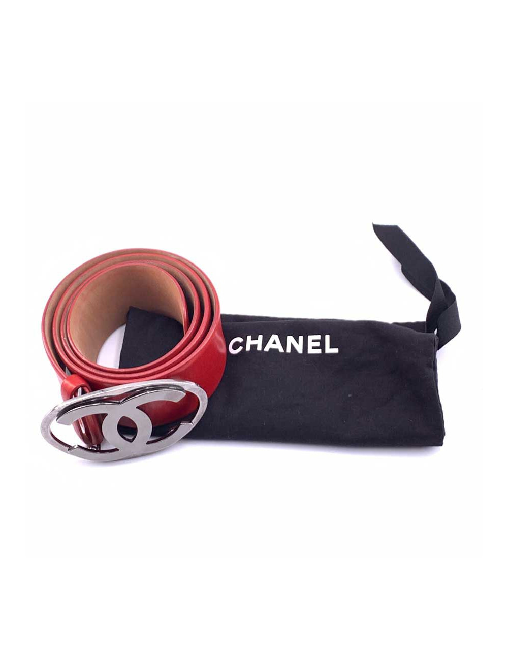 Ceinture cuir rouge CHANEL