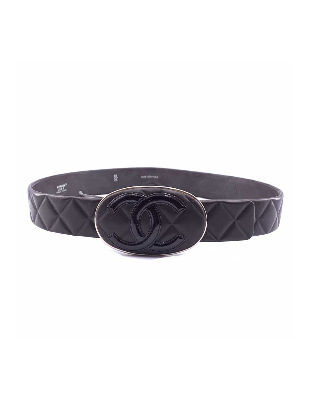 Chanel brown leather belt T85