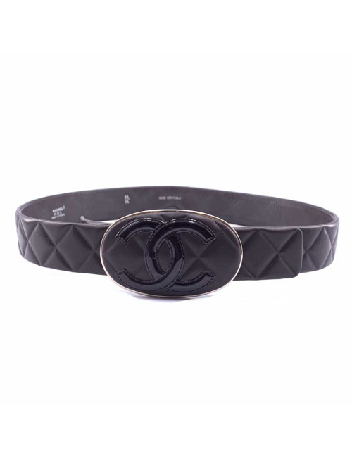 Chanel brown leather belt T85