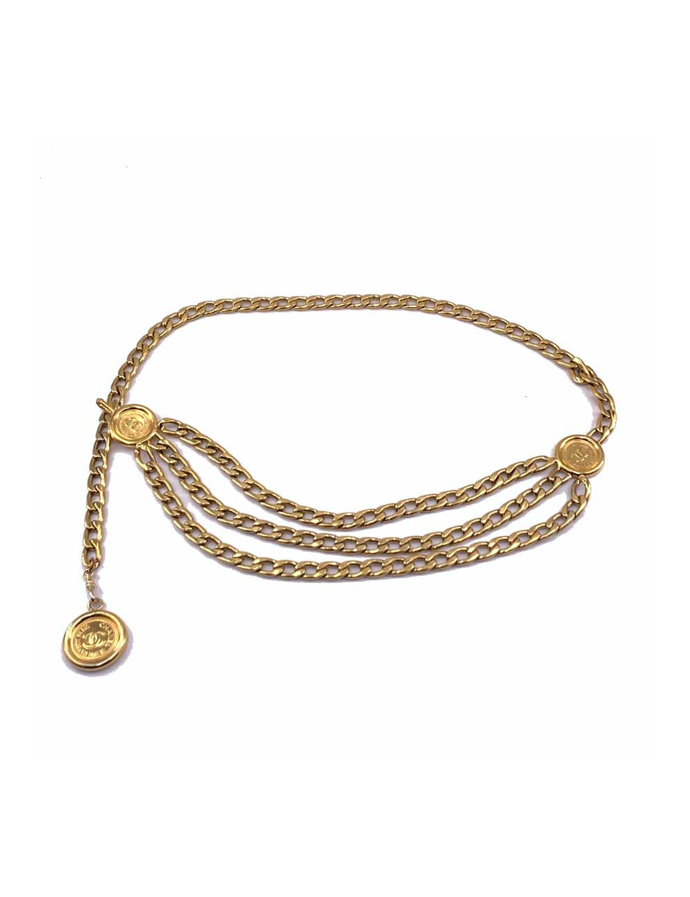 Ceintue vintage CHANEL dorée 3 rangs