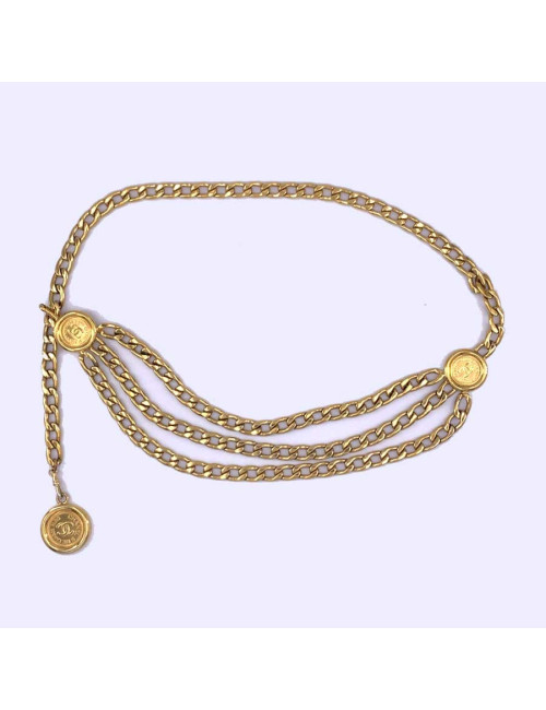 Ceintue vintage CHANEL dorée 3 rangs