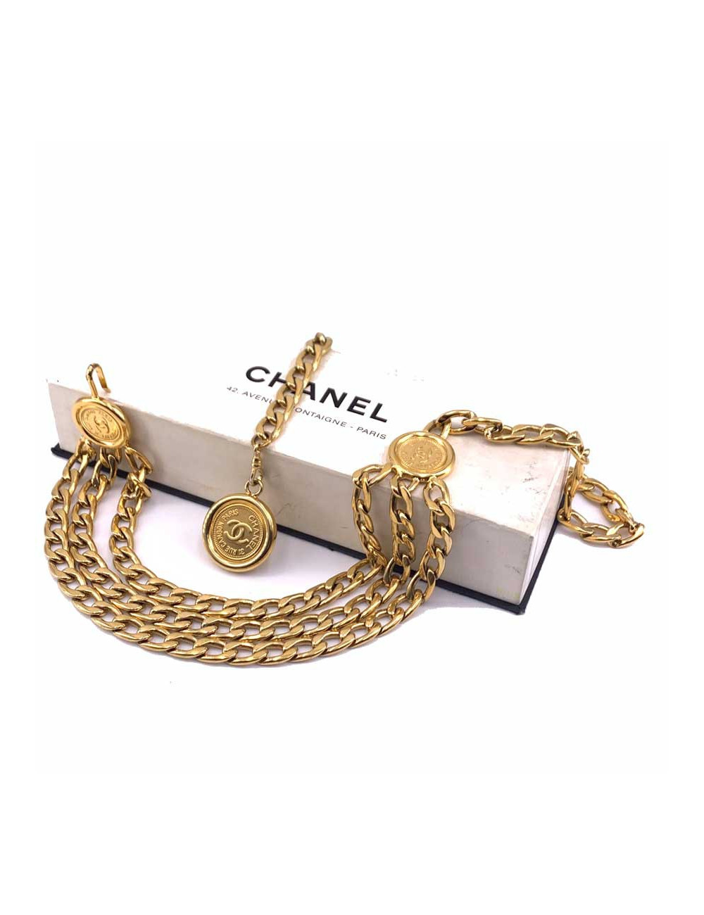 Ceintue vintage CHANEL dorée 3 rangs